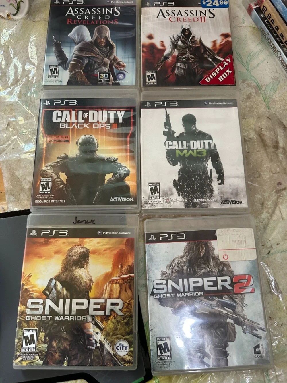 Lot of 15 PS3 Games Assassin's Creed Call of Duty Sniper Metal Gear Solid Hitman